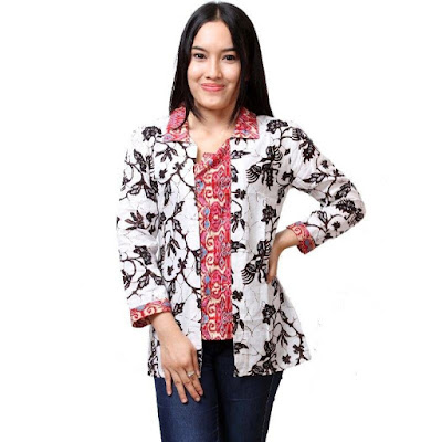 15 Model Baju Batik Atasan Kerja Wanita Modern Terbaru 2016 - Online