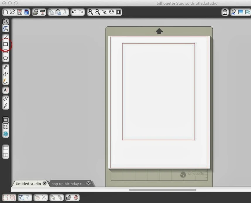Pop-up card, Silhouette, tutorial, Silhouette Studio, free template, draw a rectangle