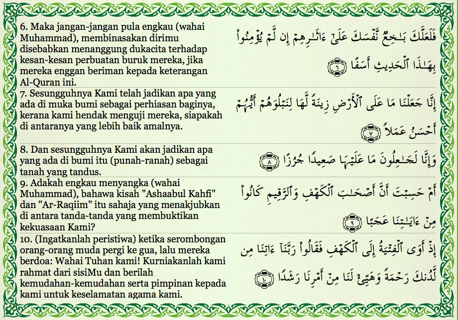 Ayat Pertama Terakhir Surah Al Kahfi Bukan :: CONTOH TEKS