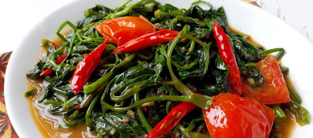 Food Recipes : Sauteed Water Spinach
