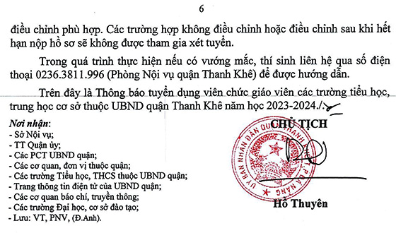 UBND quận Thanh Khê, TP. Đà Nẵng tuyển dụng viên chức năm 2023 (hạn nộp 12/08/2023)