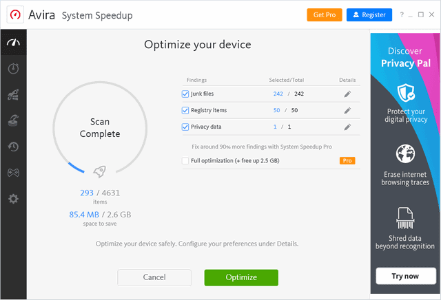 Avira System Speedup