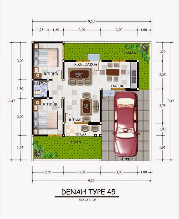  Desain  Rumah  Minimalis  Type  45 