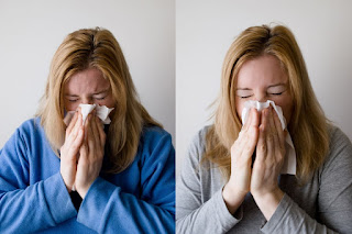 Ilustrasi orang terkena flu