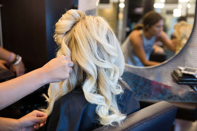 bride getting ready at Bianci's Salon