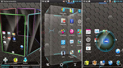 tampilan android keren 3 dimensi dari aplikasi Next Launcher 3D Shell