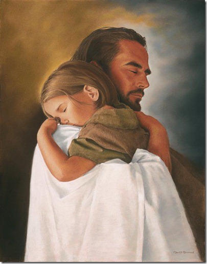 Jesus holding child