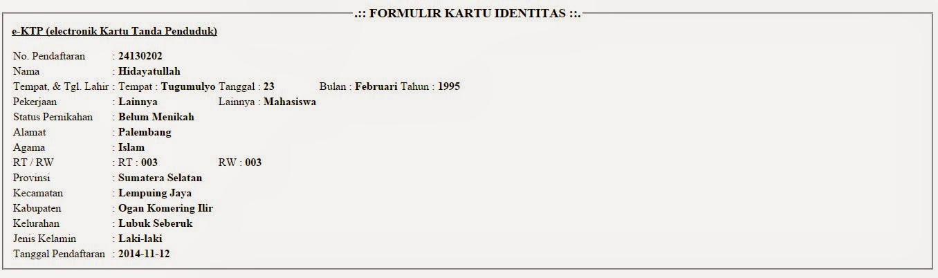 Cara membuat e-KTP menggunakan Form pada HTML 5 dan PHP 