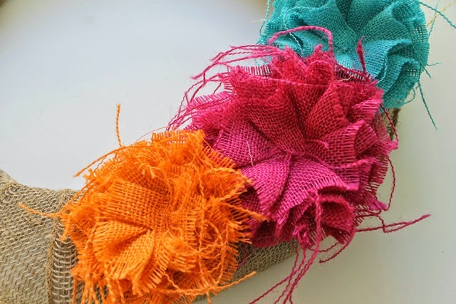 burlap flowers from Canvas Corp