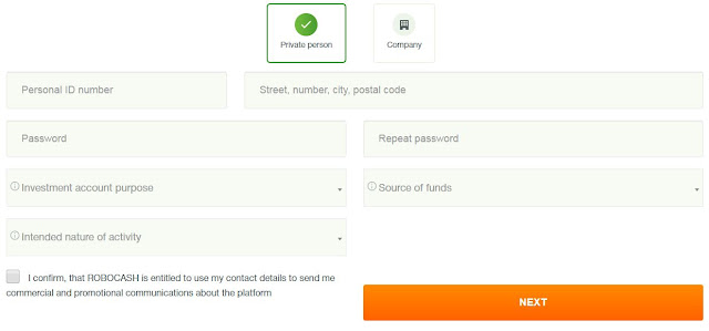 RoboCash регистрация стъпка 2