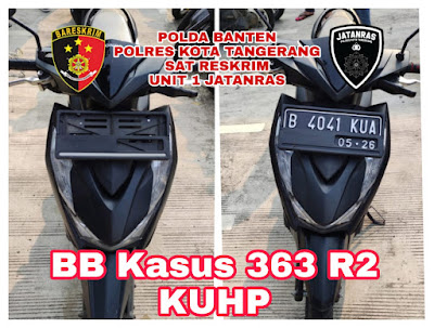 kedua pelaku ini ialah AK (21) dan RF (25), keduanya telah melakukan aksi pencurian sepeda motor di Toko Maiso yang bertempat di Kecamatan Jayanti