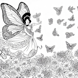 Nossos desenhos para colorir de fadas com borboletas em um jardim lindo são perfeitos para estimular a criatividade.