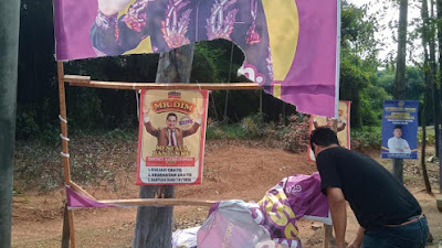Puluhan Baliho Bakal Calon Bupati Tangerang Ditemukan Rusak