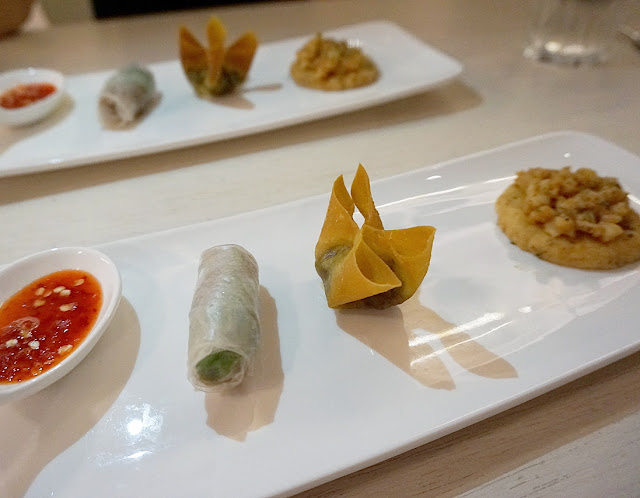 Fourth Course: Vietnamese spring roll with Bulgogi, Ayam Buah Keluak Wanton and Laksa Haebi Hiam Cookie