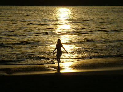 beach girl sunset