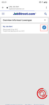 2. Selanjutnya pada My Job Alert, silakan klik tombol pensil untuk mengeditnya