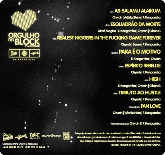 Orgulho do Block 2º Aniversário EP (Capa Trás)