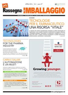 Rassegna dell'Imballaggio 2016-03 - Aprile 2016 | TRUE PDF | Mensile | Professionisti | Tecnologia | Progettazione | Impianti | Packaging
Rivista che informa sugli avvenimenti e gli sviluppi tecnici e di mercato del packaging.
Illustra le soluzioni di confezionamento adottate dall’industria alimentare, cosmetica, farmaceutica, delle bevande e chimica.
Periodico sugli sviluppi tecnici e di mercato del settore packaging con la collaborazione dell’Istituto Italiano Imballaggio. Aggiorna sull’innovazione nei materiali e nelle macchine per l’imballaggio e il confezionamento, nell’etichettatura e codifica, nell’automazione e strumentazione, con attenzione alle novità legislative, al packaging design e al tema del riciclo.
Nella «Cover Story» viene descritto un imballo con le valenze tecniche e di marketing e la presentazione dei più importanti fornitori che hanno contribuito alla realizzazione.
Vengono esaminati specifici comparti con introduzione tecnico-merceologica e la presentazione delle principali soluzioni presenti sul mercato.«Speciale»: i principali appuntamenti fieristici con presentazione in anteprima delle novità. «Resoconto»: cronaca dei principali eventi nazionali ed internazionali con le proposte aziendali.
I «Dossier» sul settore farmaceutico, cosmetico, alimentare e delle bevande e della logistica fotografano i diversi ambiti di applicazione e identificano i numeri e i dati statistici.