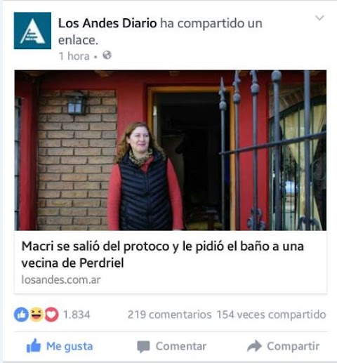 MACRI VISITÓ MENDOZA Y CAGO EN EL BAÑO DE UNA VECINA.