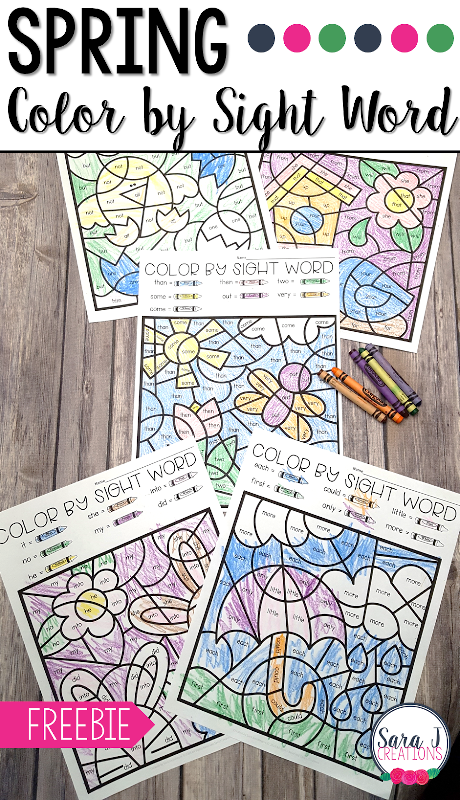Download Spring Color by Sight Word | Sara J Creations