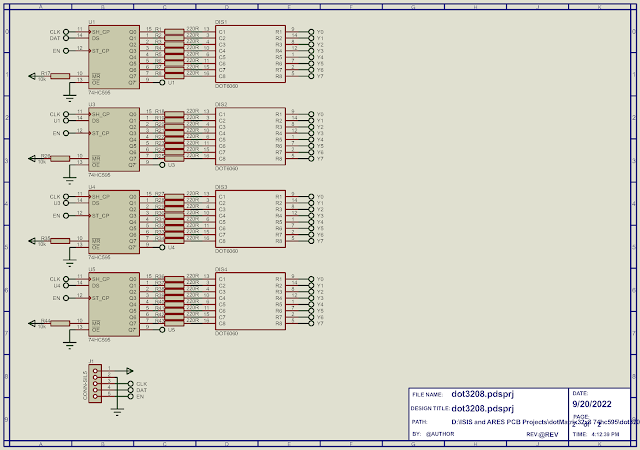 Making A 32x8 Dot Matrix Display With SN74HC595N Shift Registers