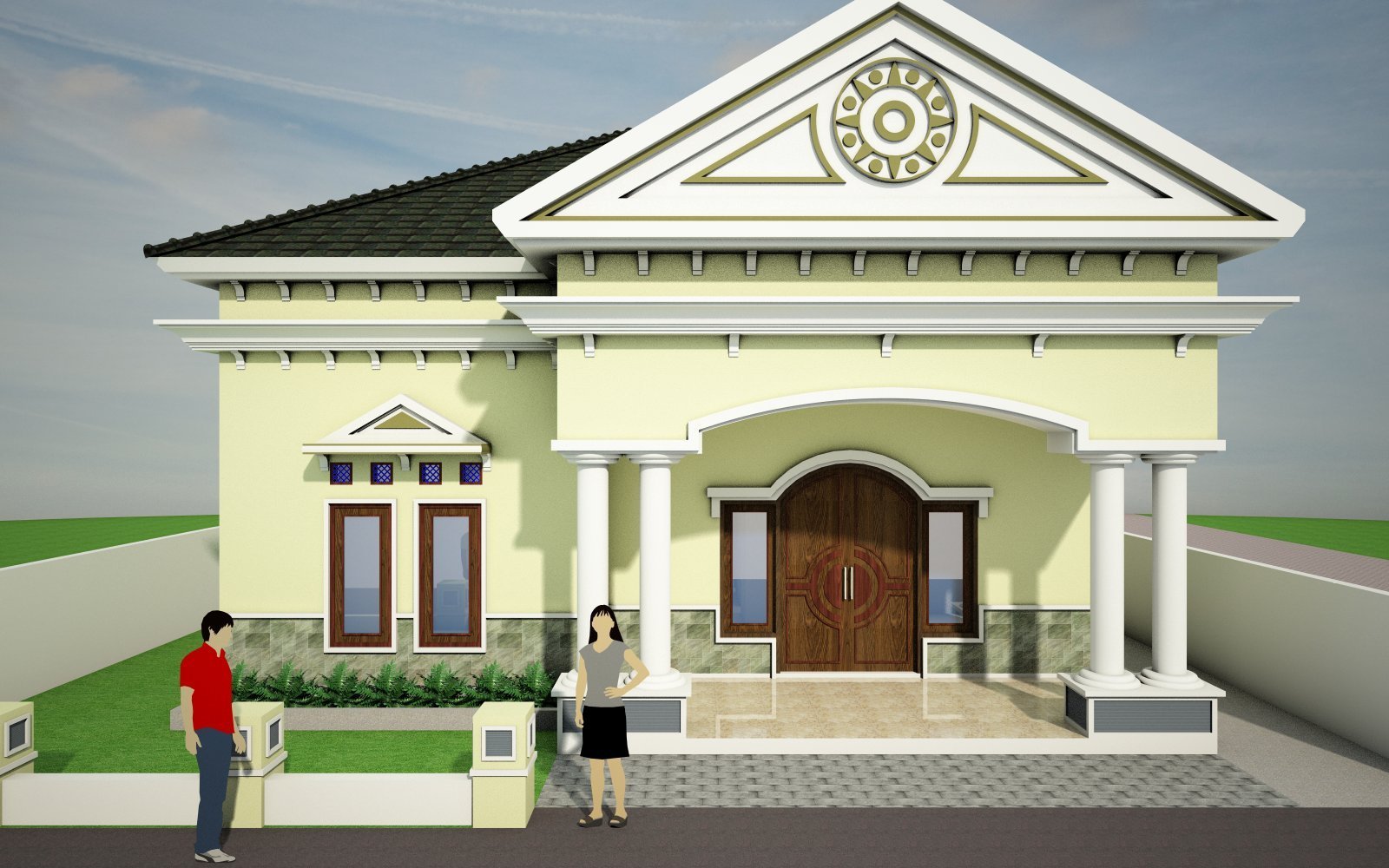 GAMBAR DESAIN RUMAH MODERN CLASIK TYPE 150 AUTO CAD FILE 1