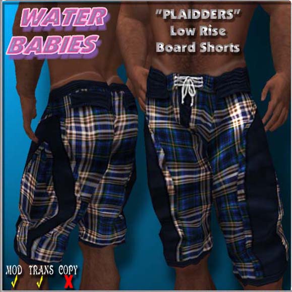 "Plaidders" Low Rise Board Shorts Available in 12 different Plaids