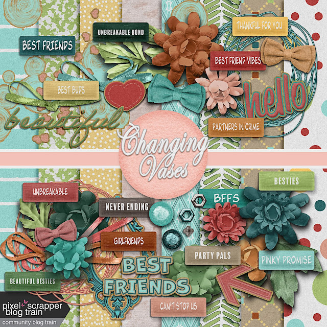 Friends for Life Free Digital Scrapbooking Kit Elements by Changing Vases