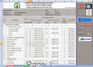 Aplikasi Raport MI/MTS/MA KTSP Excel