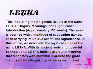 meaning of the name "LETHA"