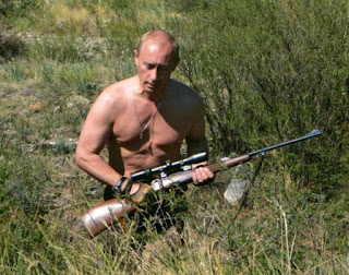 hunting: there are some great articles on the internet how Putin accomplished this Mythic Image via propaganda campaigns to market him as characteristics he is truly not:  compassiononate  friend of children, innocent, and wildlife  a man's man: James Bond sort