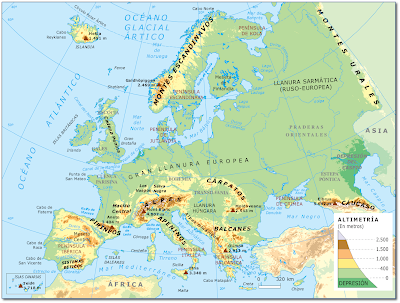 Resultado de imagen de juegos de mapas FISICOS de europa