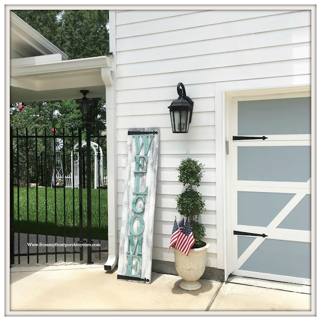 Patriotic Home Decor-4th of July-Welcome-Sign-Topiary- Front Porch-From My Front Porch To Yours