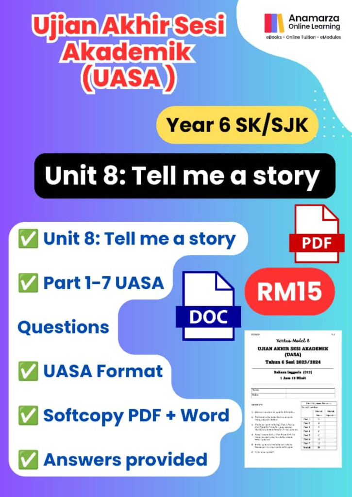 TAHUN 6 UNIT 8 SET SOALAN BI UASA