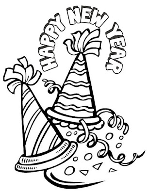 New Year Black And White Coloring Images For Kids