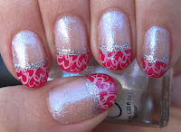 Pink tips with hearts for 
Valentine's Day