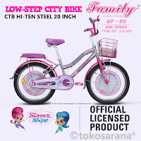 Sepeda Kota Family Girl Power 20 Inch x 2.125 Inch CTB 8 Tahun-Remaja Hi-Ten Steel Low-Step Frame Junior City Bike