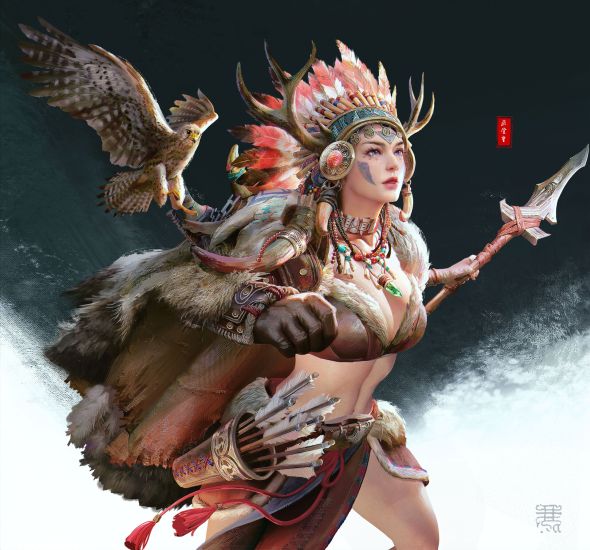 ST Brush artstation arte ilustrações fantasia chinesa mitologia games