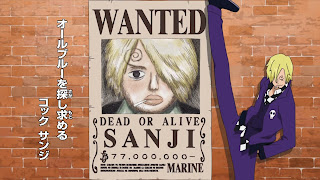 ワンピースアニメ 麦わらの一味 サンジ 手配書 懸賞金 ONE PIECE Straw Hat Pirates SANJI