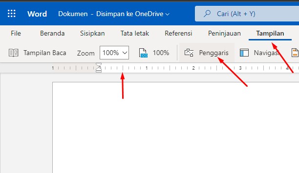 Cara Memunculkan Penggaris di Word Online