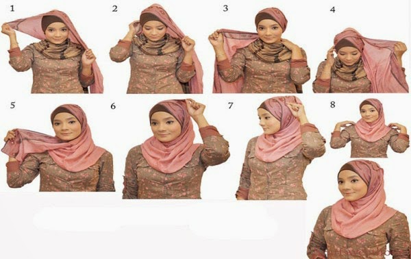 Cara Memakai Jilbab Segi  Tiga  Terbaru