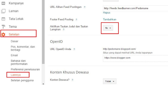 Cara menentukan url postingan