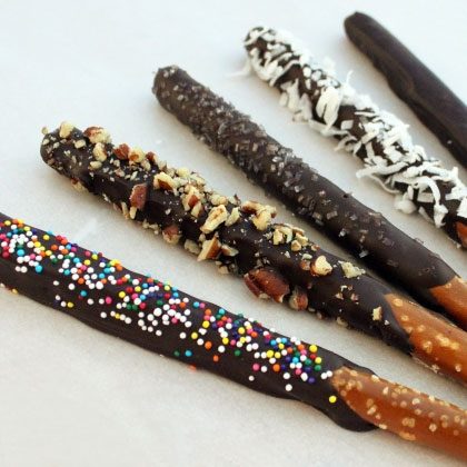 Chocolate Covered Pretzel Sticks