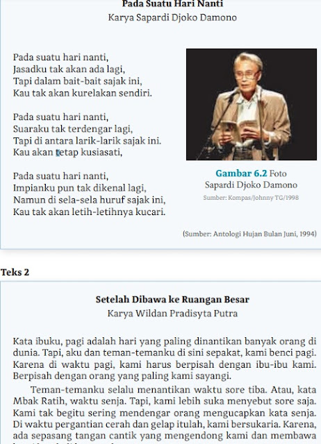 Rangkuman Materi Bahasa Indonesia Bab 6 Kelas 10 Kurikulum Merdeka. Puisi adalah salah satu karya sastra, selain prosa dan drama yang indah .