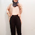 26118  ~ 2 Pieces Oversize Tunic Top with Pants (Including Shawl) (RM63)