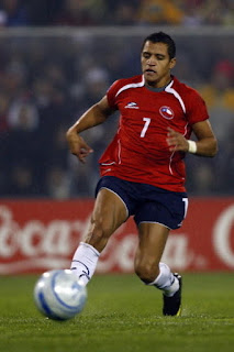 Alexis Sánchez en partido clasificatorio entre selecciones de Chile y Venezuela, 5 de septiembre de 2009