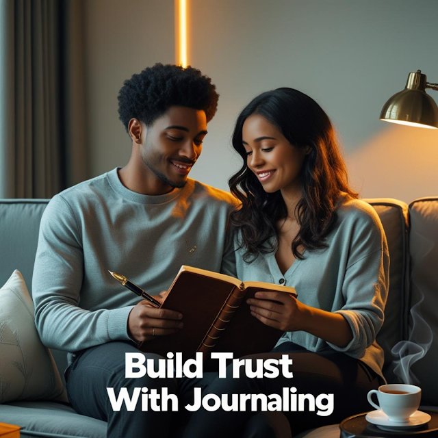 Couple journaling together for relationship advice and trust-building