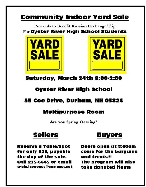 Russian Exchange Yard Sale Flyer