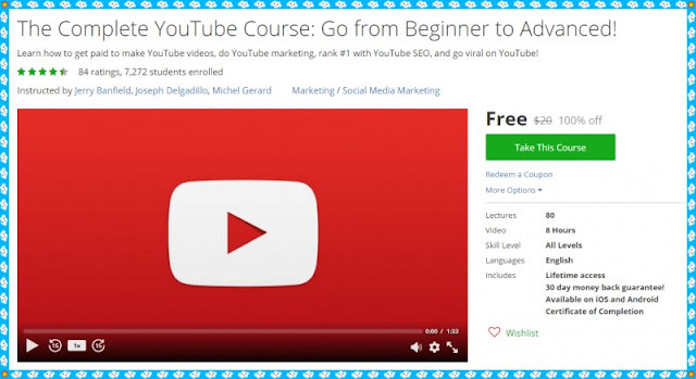 [100% Free Udemy Coupon] The Complete YouTube Course: Go from Beginner to Advanced!