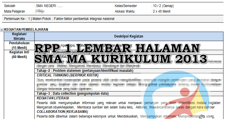 RPP Fisika Kelas 10, 1 Lembar K13 Revisi 2020 - Informasi Data Pendidikan